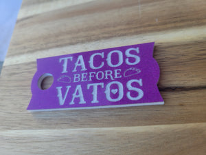 Tacos Before Vatos Stanley Tumbler Straw Cup Topper Pink and White