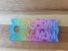 Load image into Gallery viewer, Baseball Mom Stanley Tumbler Straw Cup Topper Rainbow Leopard
