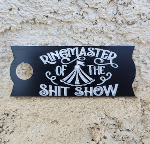 Ringmaster of the Shitshow Stanley Tumbler Straw Cup Topper Black