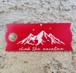 Climb The Mountain Stanley Straw Tumbler Cup Topper Red