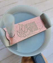 Load image into Gallery viewer, I Am Not Afraid Rose Gold Glitter Stanley Straw Tumbler Cup Topper