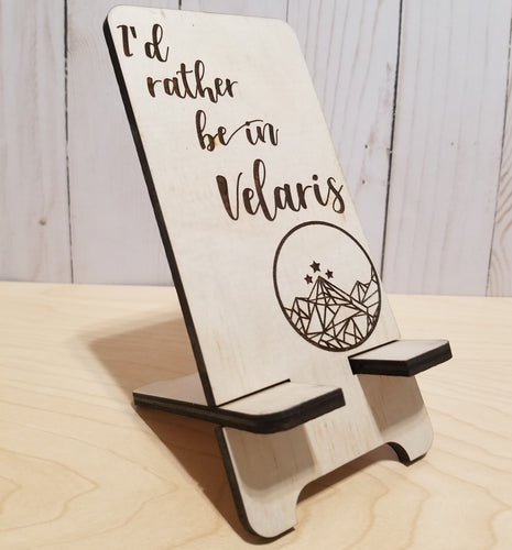 Officially Licensed I'd Rather be in Velaris Wood Phone Stand