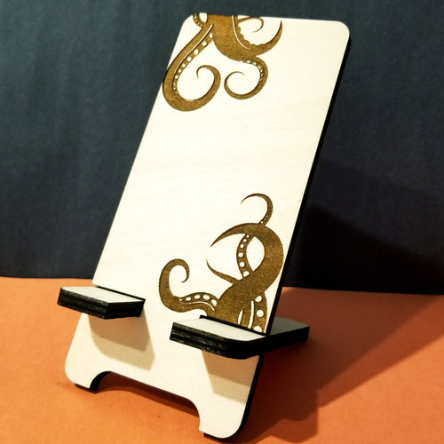 Tentacles Wood Phone Stand