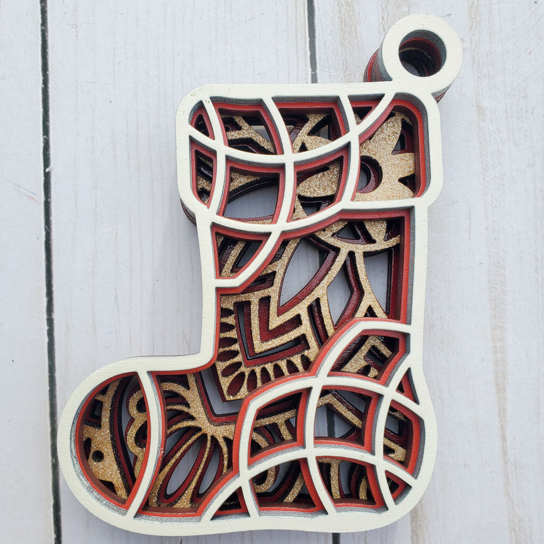 Stocking Layered Ornament