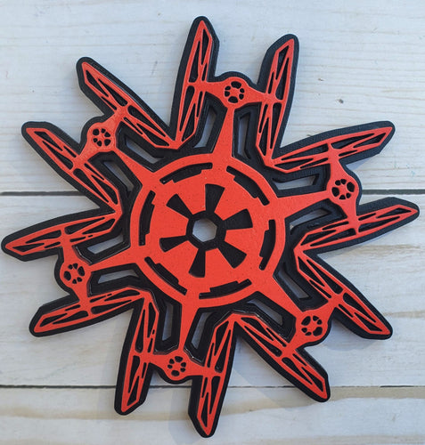 Space Fighter Snowflake Ornament