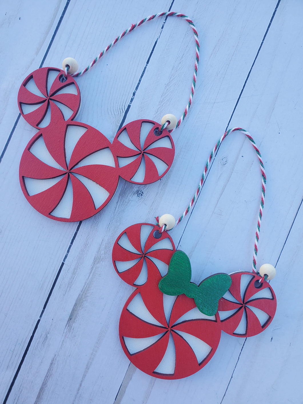 Peppermint Mouse Ornament Set