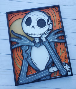 Jack and Sally 6 Layer Wood Portrait Set