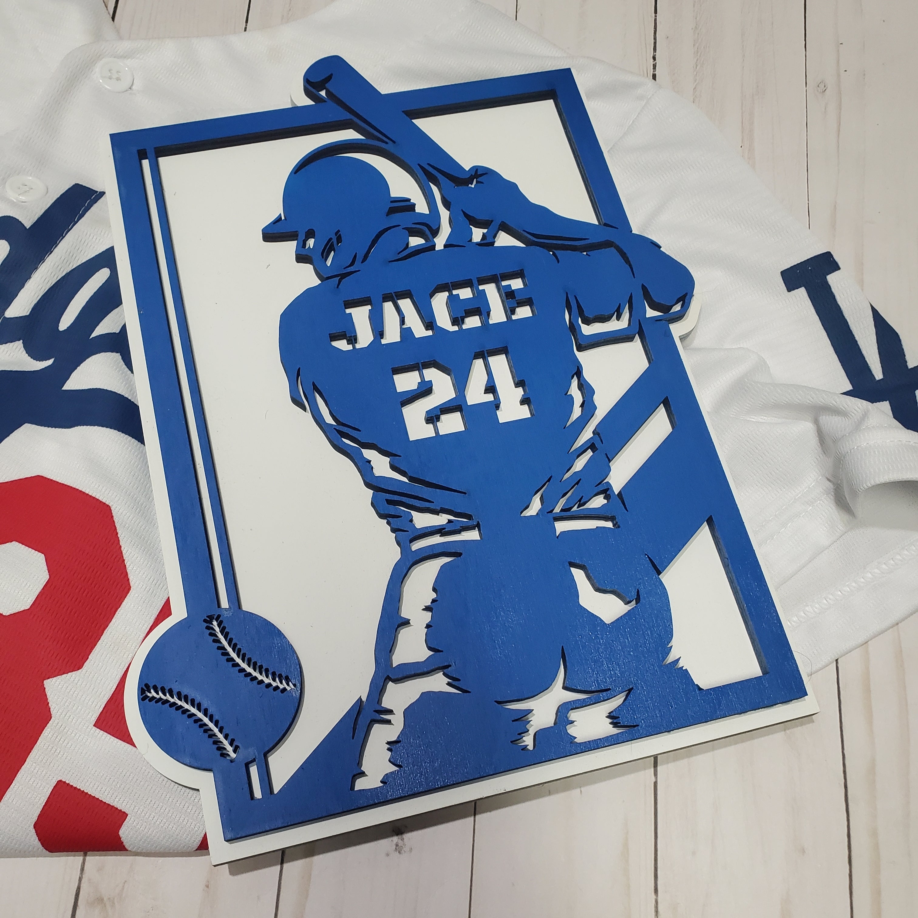 2 Layer Baseball Silhouette