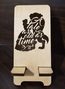 Tale As Old As Time Wood Phone Stand