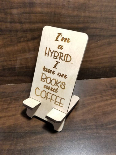 Hybrid Books and Coffee Phone Stand