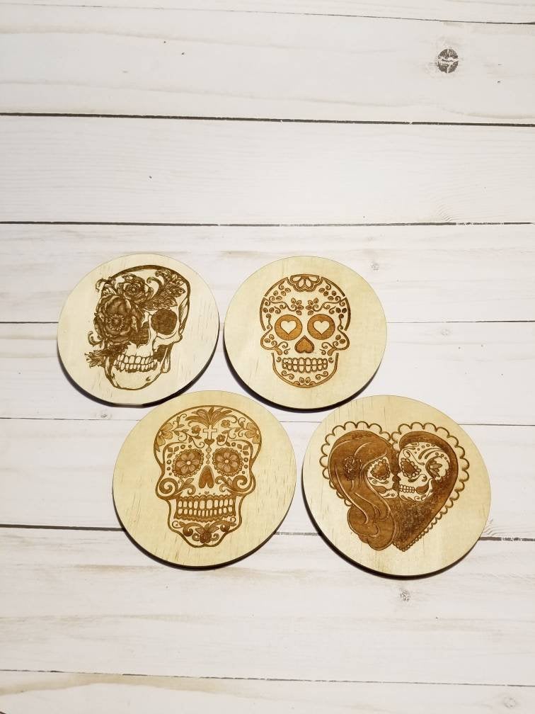 Sugar Skull Coaster Set