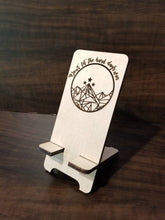 Load image into Gallery viewer, Officially Licensed Don&#39;t let the Hard Days Win Wood Phone Stand